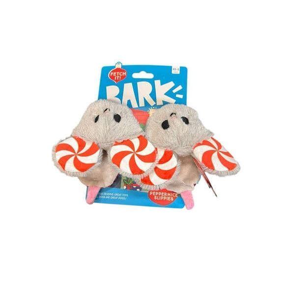 Bark Deck The Howls Peppermice Slippies Squeakers Crazy Crinkle Dog Toy XS-S - Picture 1 of 2